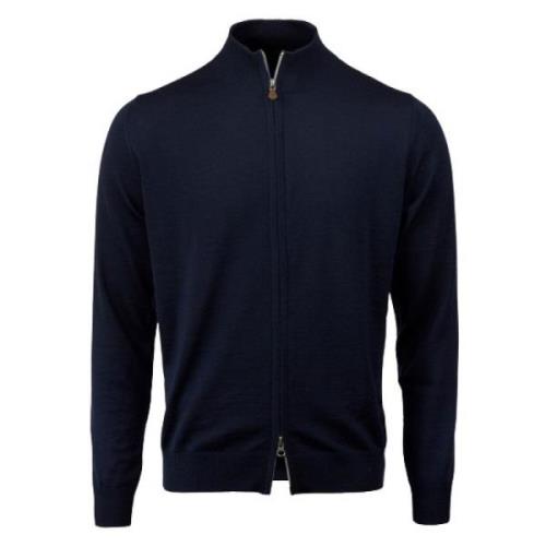 Stenströms Merino Zip Cardigan Blue, Herr