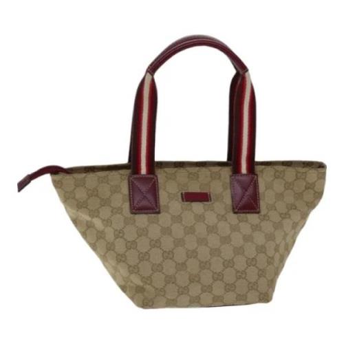 Gucci Vintage Pre-owned Canvas axelremsvskor Beige, Dam