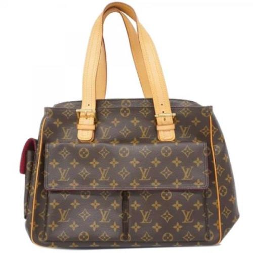 Louis Vuitton Vintage Pre-owned Tyg axelremsvskor Brown, Dam