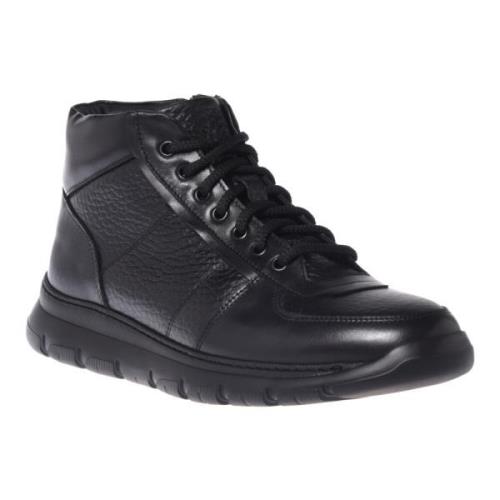 Baldinini Trainers in black leather and tumbled leather Black, Herr