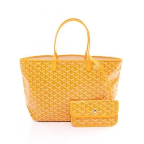 Goyard Vintage Pre-owned Belagd canvas handvskor Yellow, Dam