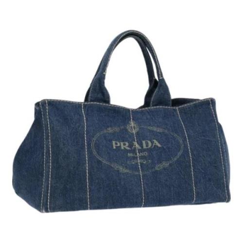 Prada Vintage Pre-owned Canvas prada-vskor Blue, Dam