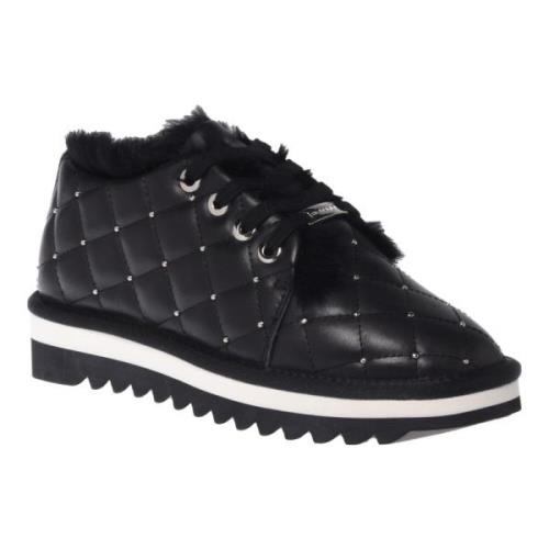 Baldinini Trainers in black quilted leather with studs Black, Dam