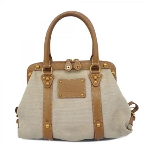 Louis Vuitton Vintage Pre-owned Tyg louis-vuitton-vskor Beige, Dam