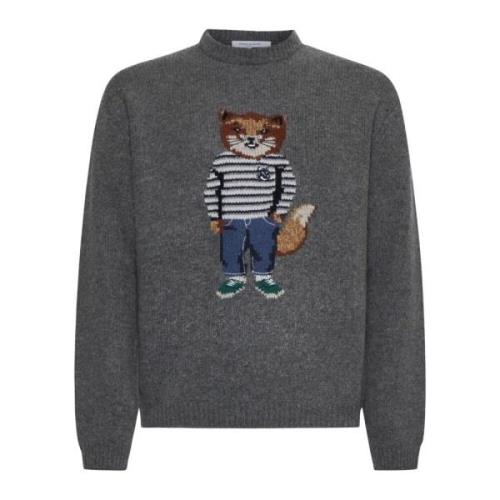 Maison Kitsuné Stiliga Sweaters Kollektion Gray, Herr