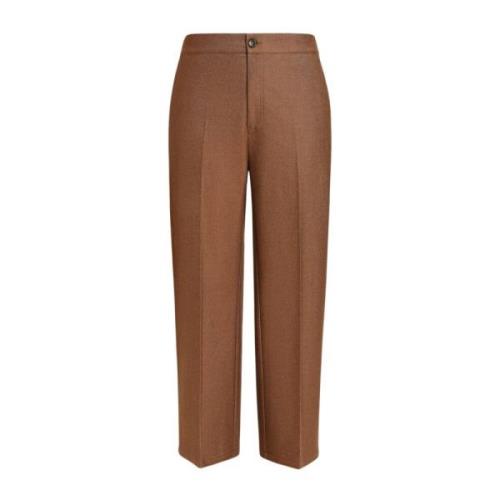 Marina Rinaldi Bomullsblandade Byxor med Denim Finish Brown, Dam