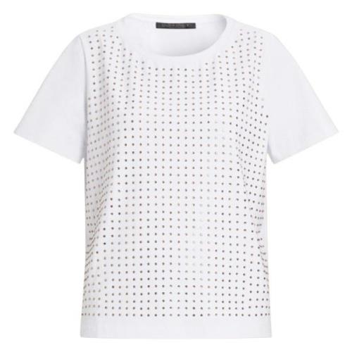 Marina Rinaldi Klassisk Silhuett T-shirt med Dekorativa Stenar White, ...