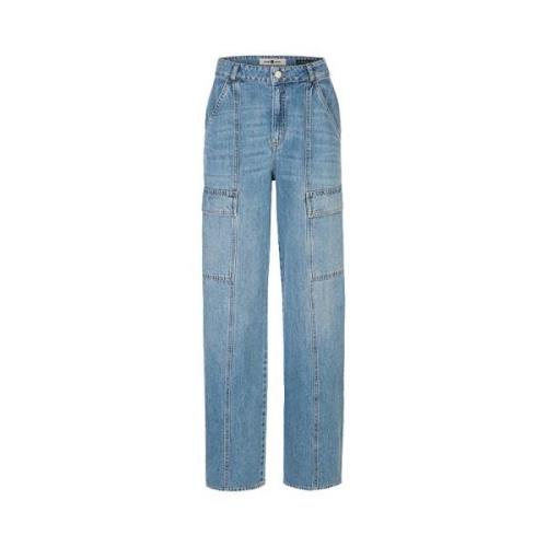 Riani Cargo stil jeans med vertikala sömmar Blue, Dam