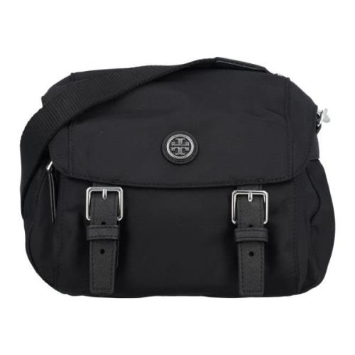 Tory Burch Svart Nylon Crossbody Messenger Väska Black, Dam