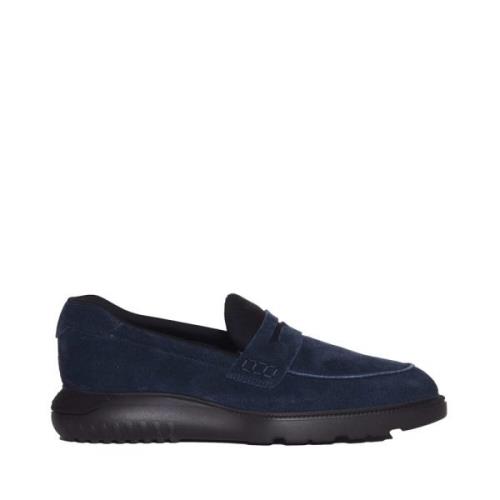 Hogan Blå Mocka Loafer Skor Blue, Herr