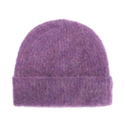 Séfr Alpaca Fuzzy Beanie Hat Purple, Herr