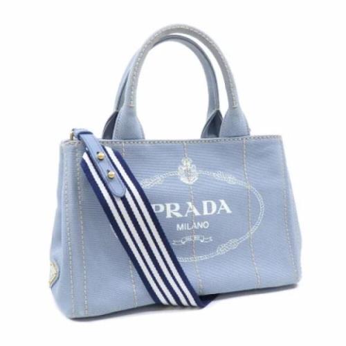 Prada Vintage Pre-owned Canvas prada-vskor Blue, Dam