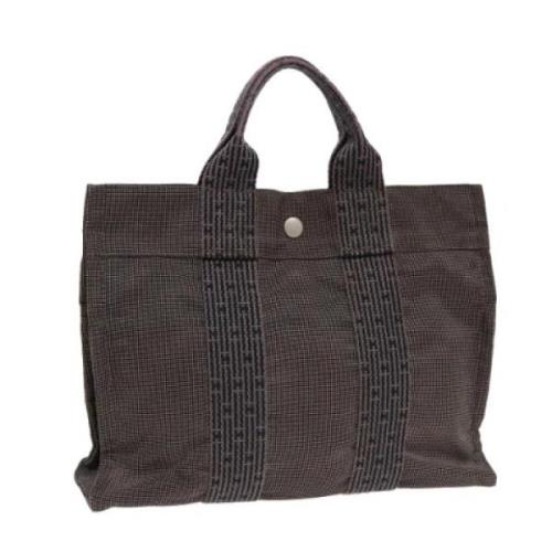 Hermès Vintage Pre-owned Canvas handvskor Gray, Dam