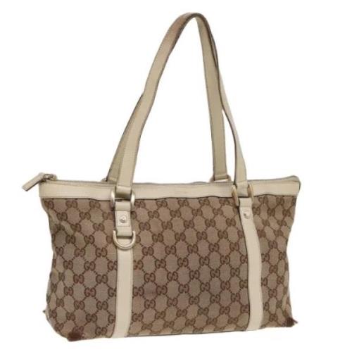 Gucci Vintage Pre-owned Canvas totevskor Beige, Dam