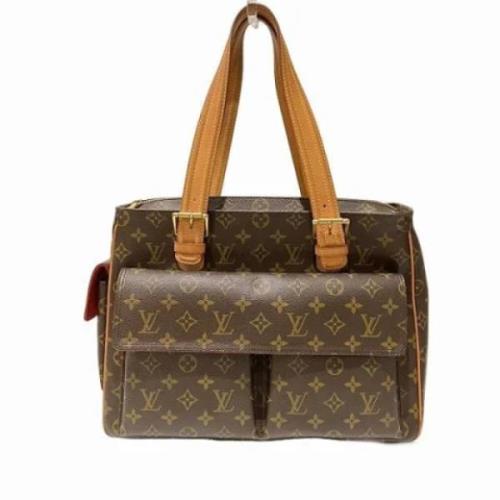 Louis Vuitton Vintage Pre-owned Tyg axelremsvskor Brown, Dam