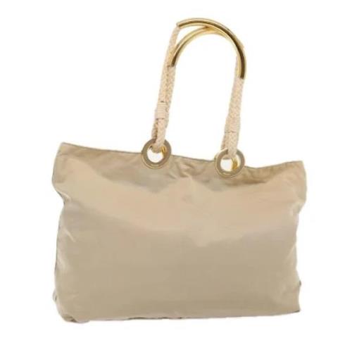 Prada Vintage Pre-owned Nylon axelremsvskor Beige, Dam