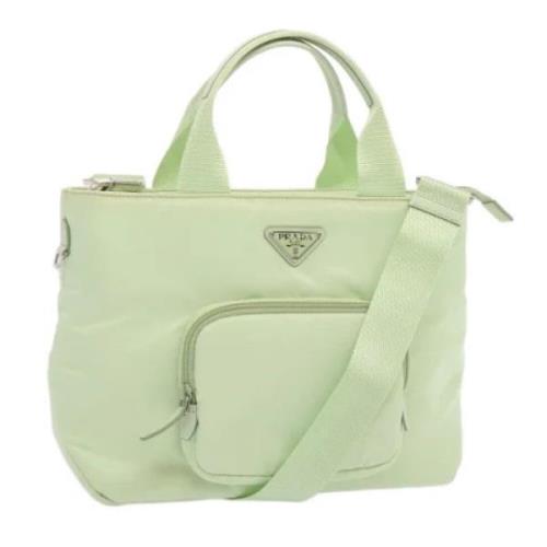 Prada Vintage Pre-owned Tyg prada-vskor Green, Dam