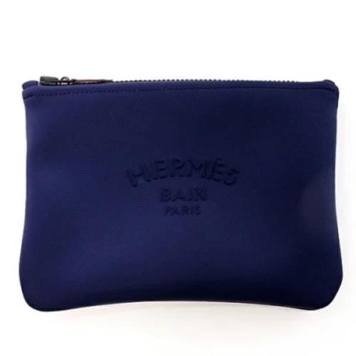 Hermès Vintage Pre-owned Nylon kuvertvskor Blue, Dam