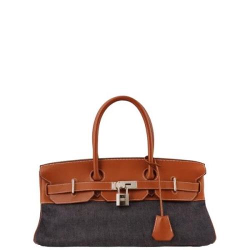 Hermès Vintage Pre-owned Canvas handvskor Blue, Dam