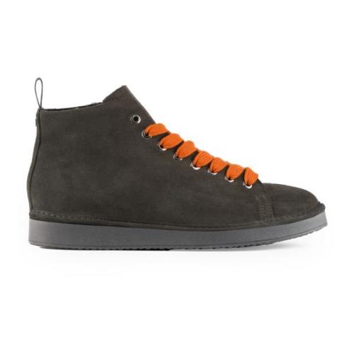 Panchic Grå Mocka Ankelboots med Orange Snören Gray, Herr