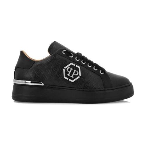 Philipp Plein Monogram Low-Top Svarta Sneakers Black, Herr