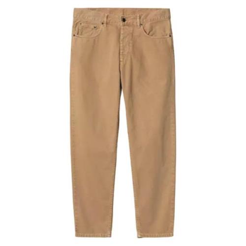 Carhartt Wip Coventry Corduroy Avslappnad Tapered Byxa Beige, Herr