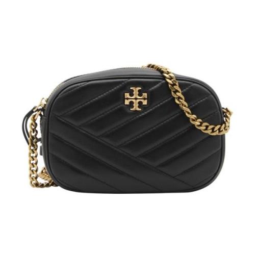 Tory Burch Chevron Quiltad Svart Läder Crossbody-väska Black, Dam