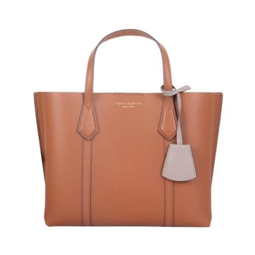 Tory Burch Liten Perry Läder Tote Bag Brown, Dam