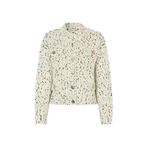 Baum und Pferdgarten Chunky Stickad Knapp Cardigan White, Dam