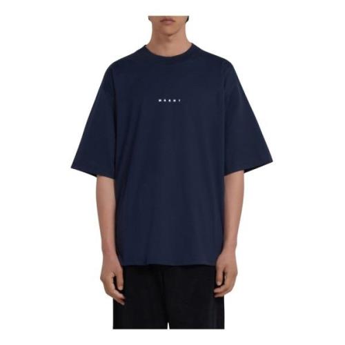 Marni Kortärmad Logotyp T-shirt Blå Blue, Herr