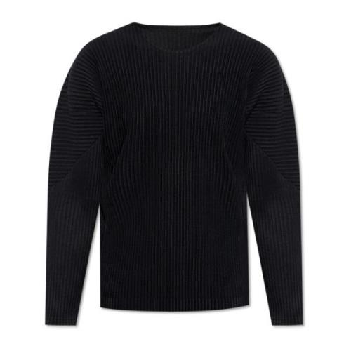 Issey Miyake Veckad sweatshirt Black, Herr