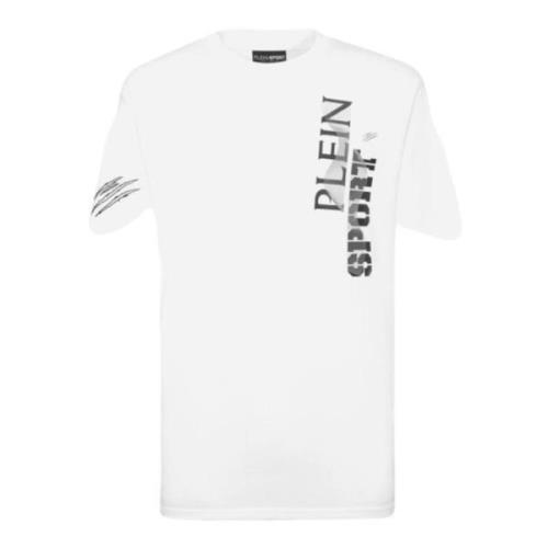 Plein Sport Bomull Jersey T-shirt med Fet Logo White, Herr