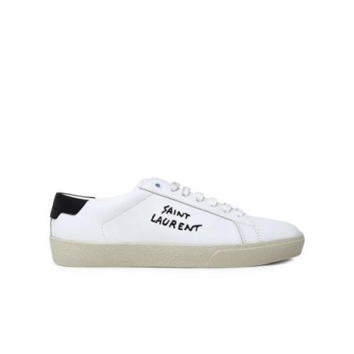 Saint Laurent Vit Läder Court Sneaker White, Dam