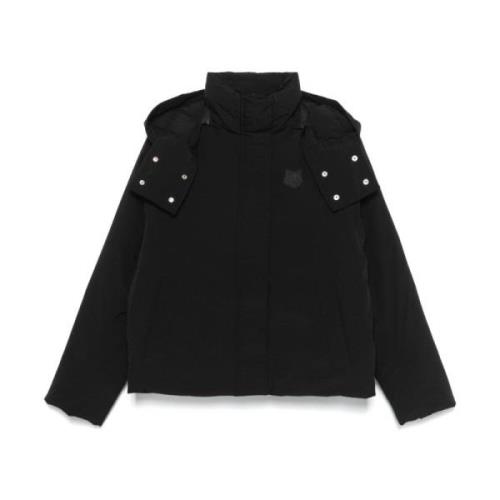 Maison Kitsuné Svart Isolerad Vadderad Kappa Räv Motiv Black, Dam