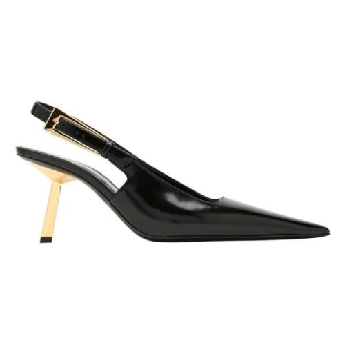 Saint Laurent Elegant Slingback Klackar Black, Dam