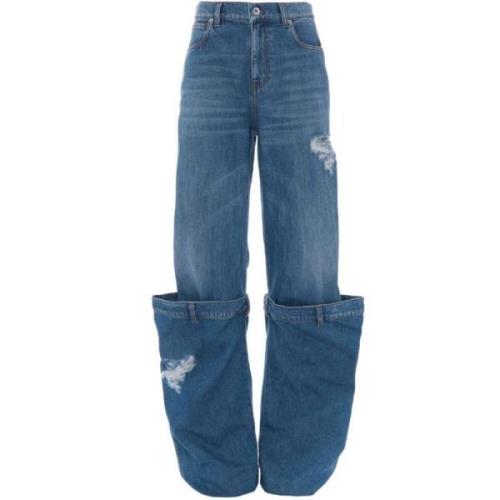 JW Anderson Blå Bucket Jeans Byxor Blue, Dam