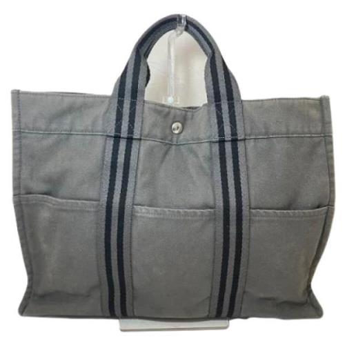 Hermès Vintage Pre-owned Canvas handvskor Gray, Dam