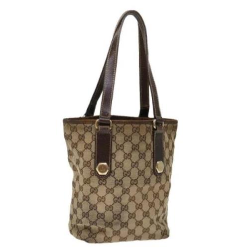 Gucci Vintage Pre-owned Canvas gucci-vskor Beige, Dam