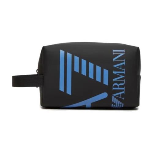 Emporio Armani EA7 Svart Skönhet Unisex Logo Blå Black, Unisex