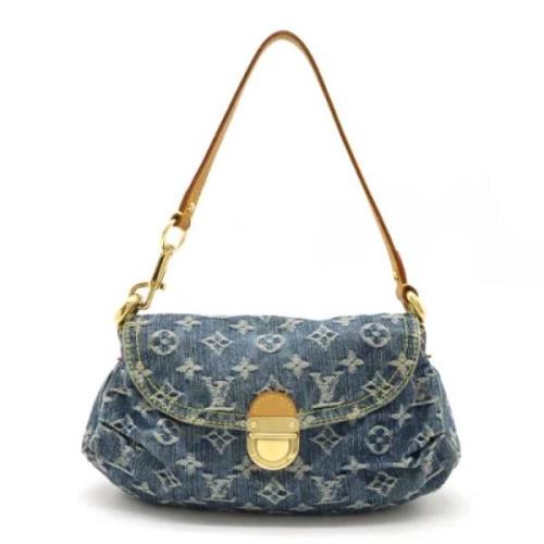 Louis Vuitton Vintage Pre-owned Canvas handvskor Blue, Dam