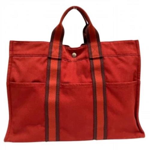 Hermès Vintage Pre-owned Canvas handvskor Red, Dam