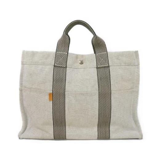 Hermès Vintage Pre-owned Canvas handvskor Gray, Dam