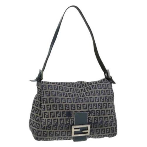 Fendi Vintage Pre-owned Canvas handvskor Blue, Dam