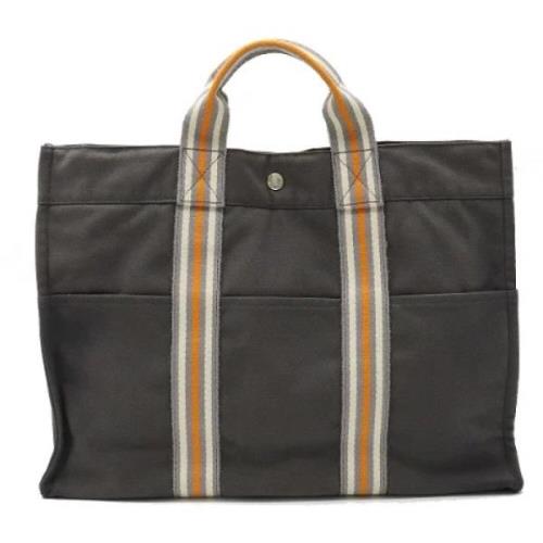 Hermès Vintage Pre-owned Canvas handvskor Gray, Dam