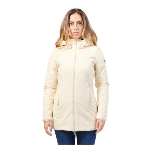 YES ZEE Vit quiltad huva med fullzip White, Dam