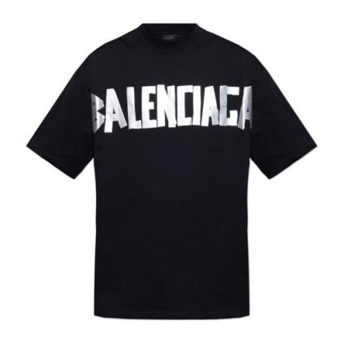 Balenciaga T-shirt med vintageeffekt Black, Herr