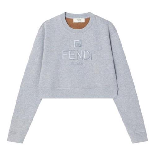 Fendi Crewneck Sweatshirt Gray, Dam