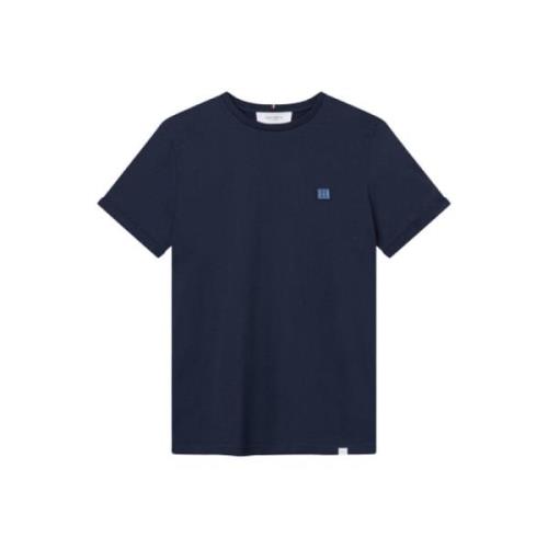 Les Deux Blå Piece T-Shirt med Logo Patch Blue, Herr