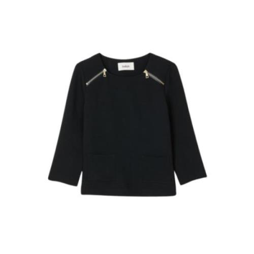 Ba&Sh Elegant Svart Topp med Gyllene Dragkedja Black, Dam