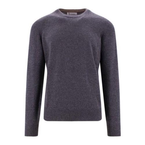 Brunello Cucinelli Kashmir Crew-neck Sweater Gray, Herr